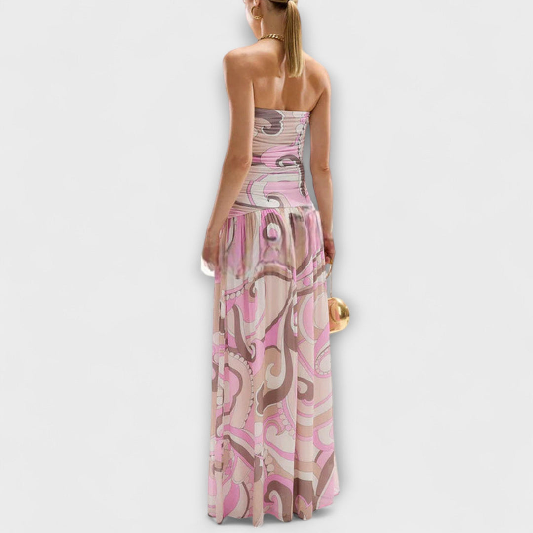 Tatum | Gorgeous pastel maxi dresses with off-the-shoulder design