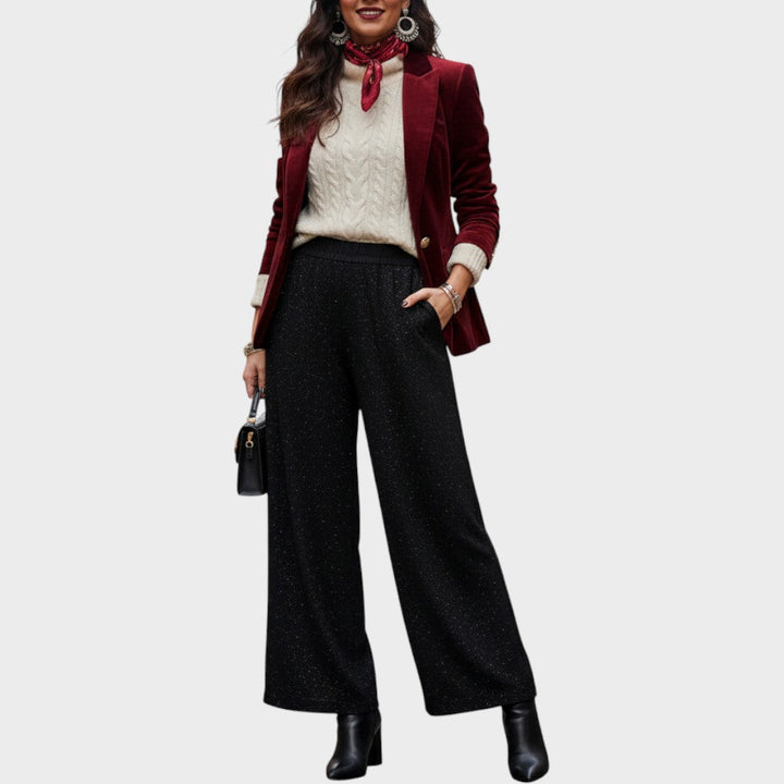Verina | Wide Leg Shiny Pants