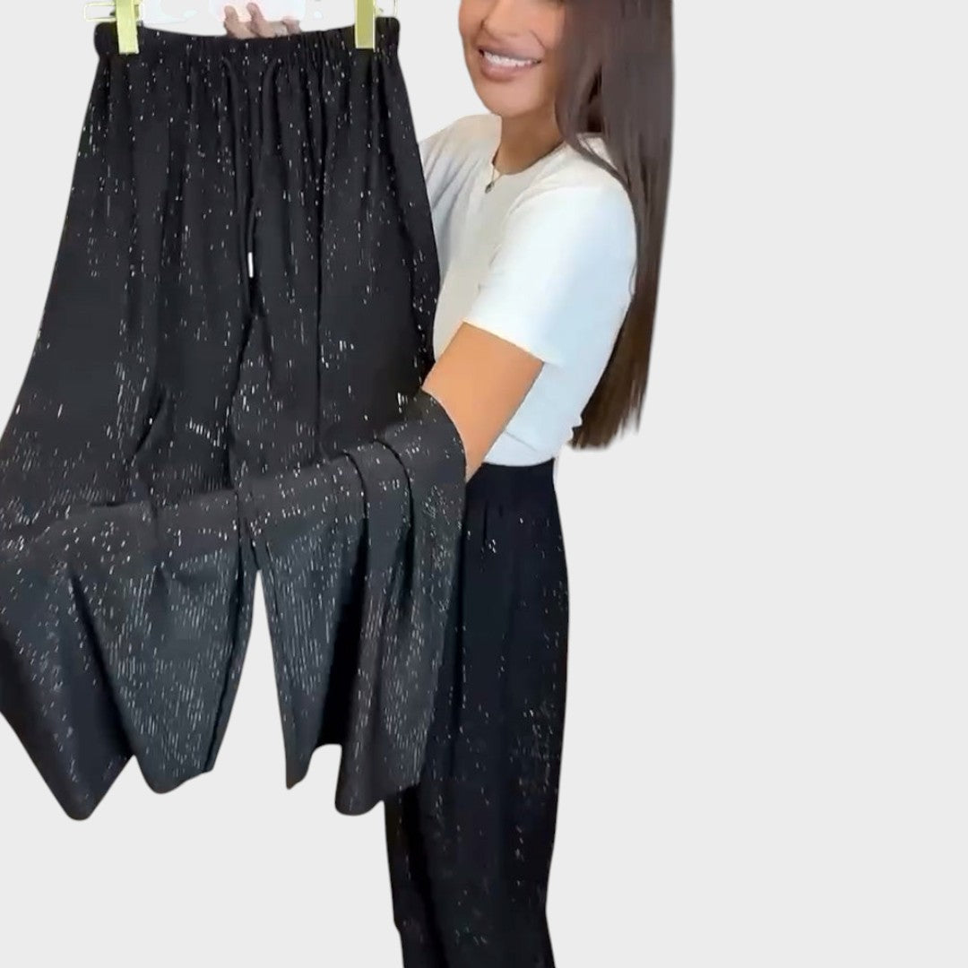 Verina | Wide Leg Shiny Pants