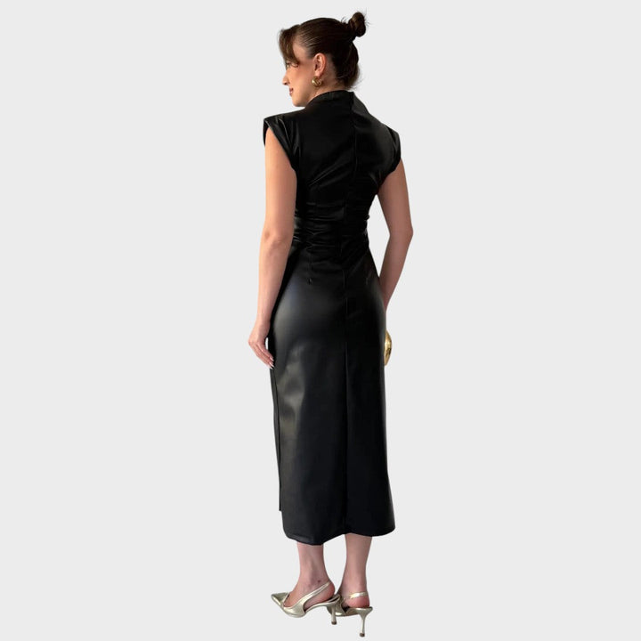 Brazella | Elegant Suede Dress with Opening