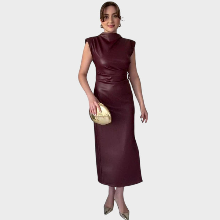 Brazella | Elegant Suede Dress with Opening