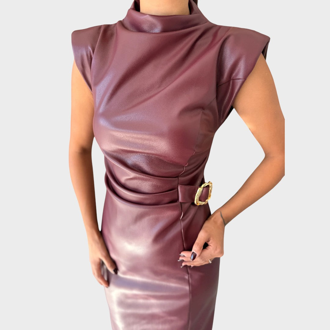 Brazella | Elegant Suede Dress with Opening
