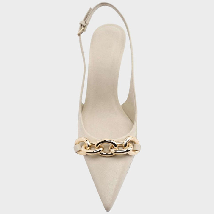 Valéria | Metallic Heels with Chain