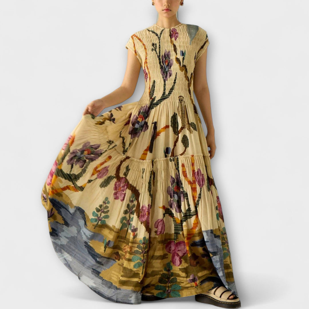 Amanda | Maxi Dress with Pleated Pattern