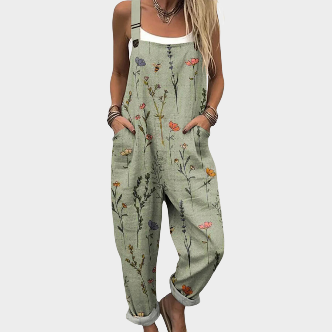 Dahlia Floral Printed Overalls for Women
