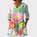 Helene – women's boho long blouse with V-neck | Bella Taylor - New York