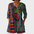 Mia – women's boho long blouse with V-neck | Bella Taylor - New York