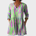Oceane – women's boho long blouse with V-neck | Bella Taylor - New York