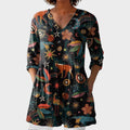 Harper – women's boho long blouse with V-neck | Bella Taylor - New York