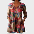 Sarah – women's boho long blouse with V-neck | Bella Taylor - New York
