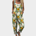 Sandy Natural Pattern Overalls for Women