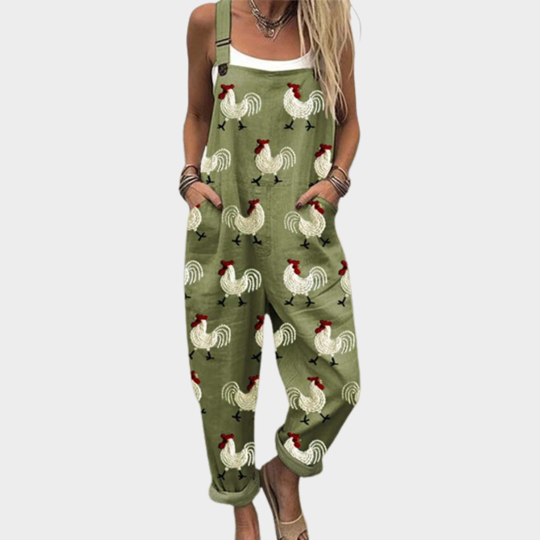 Wisteria Printed Overalls for Women