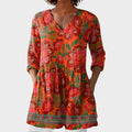 Marion – women's boho long blouse with V-neck | Bella Taylor - New York