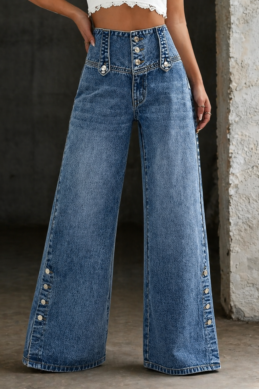 Mia High-Waist Slit Denim Jeans – Bella Taylor - New York