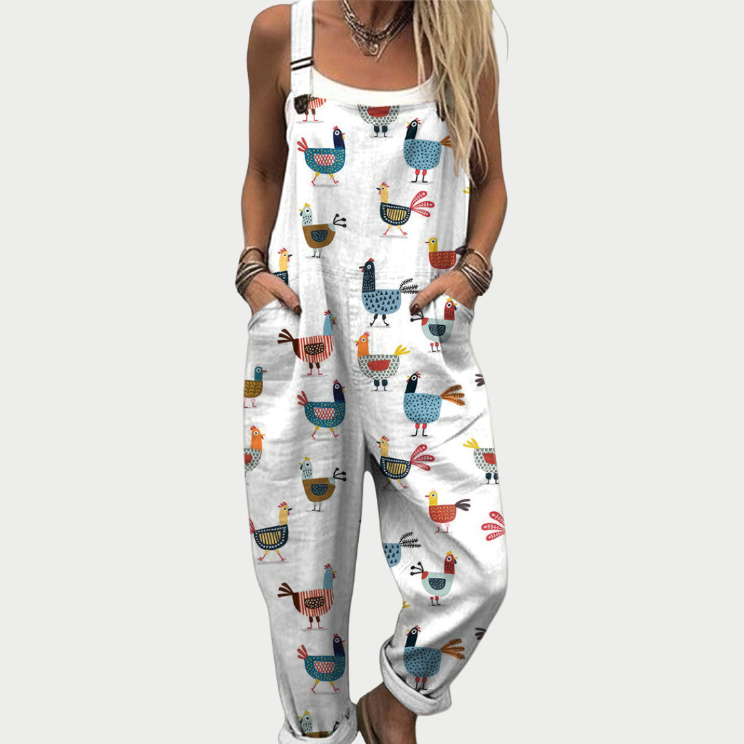 Alba Crisp White Overalls for Women