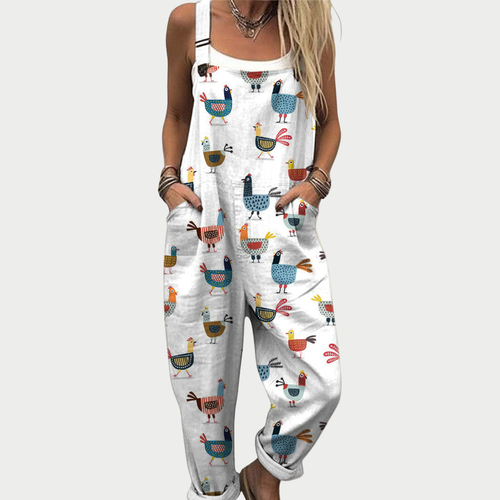 Alba Crisp White Overalls for Women