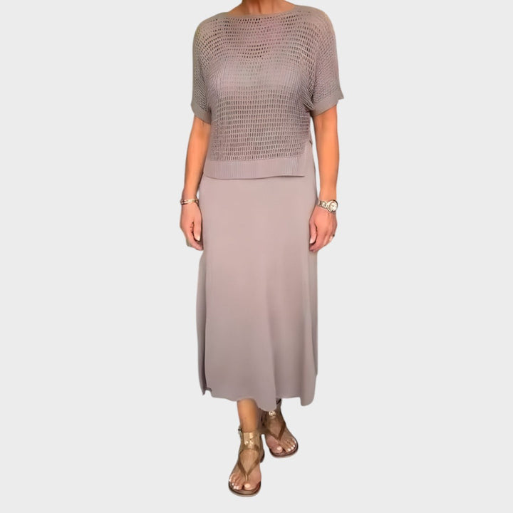 Liza | Dress with Knit Top