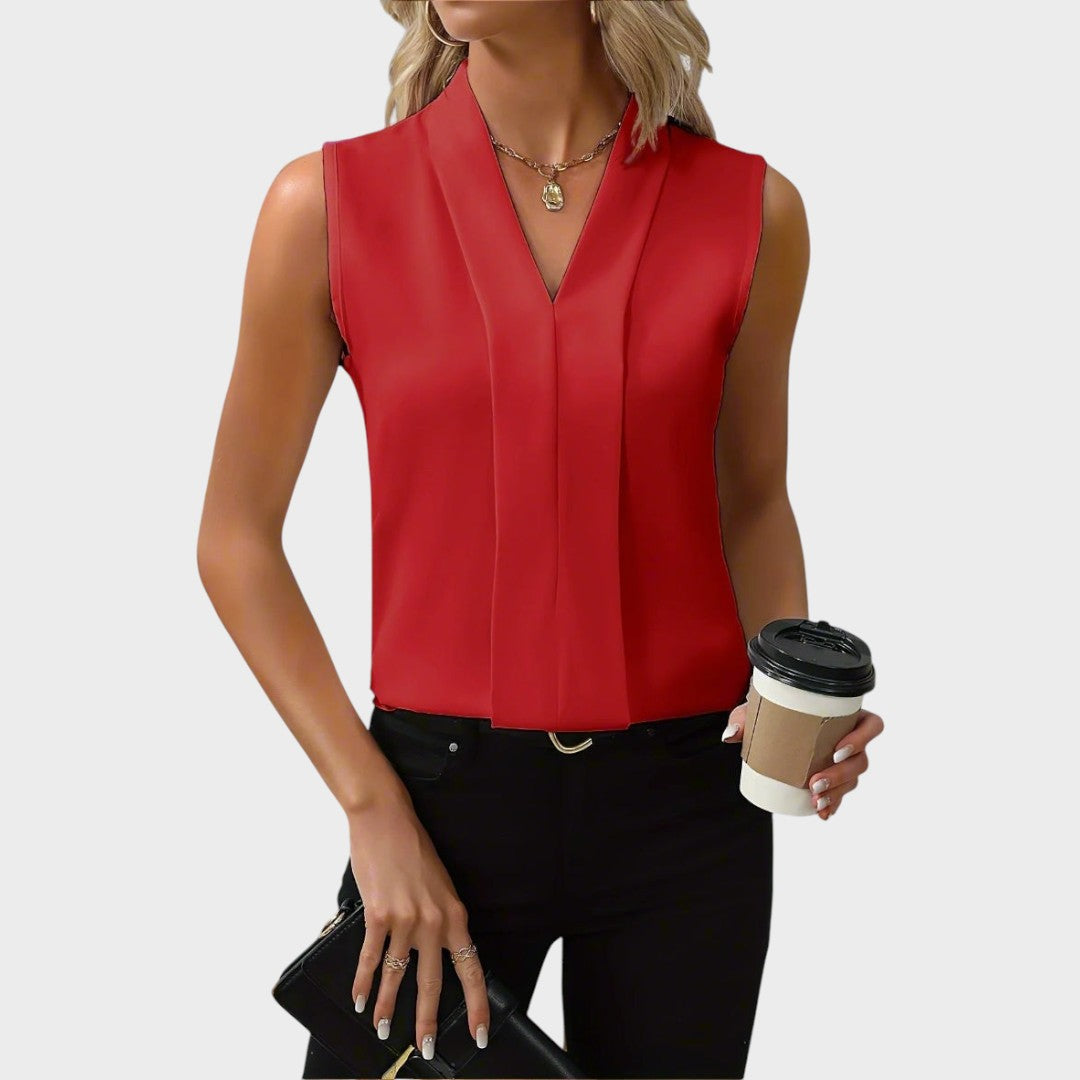 Roma | Sleeveless Blouse with V-Neck