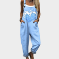 Bluebell Blue Printed Overalls for Women