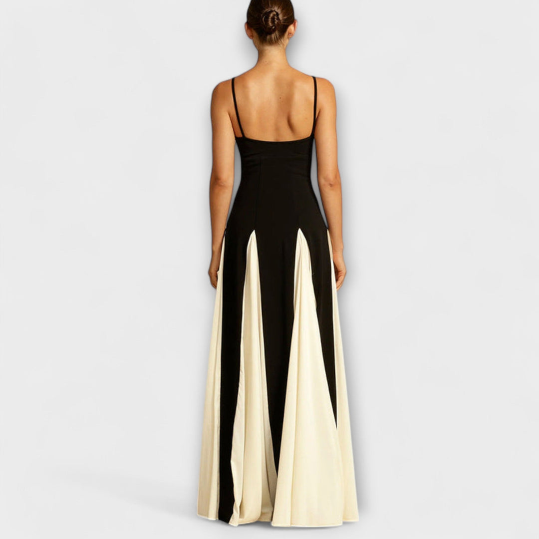 Ember | Classic A-line Maxi Dress with Tulle Panels