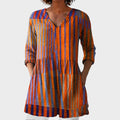 Nadia – women's boho long blouse with V-neck | Bella Taylor - New York