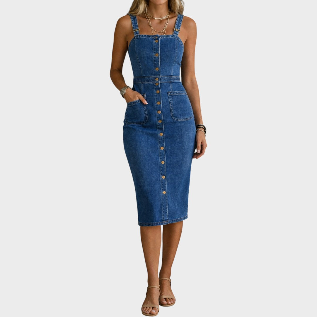 Indira | Button-Up Denim Dress