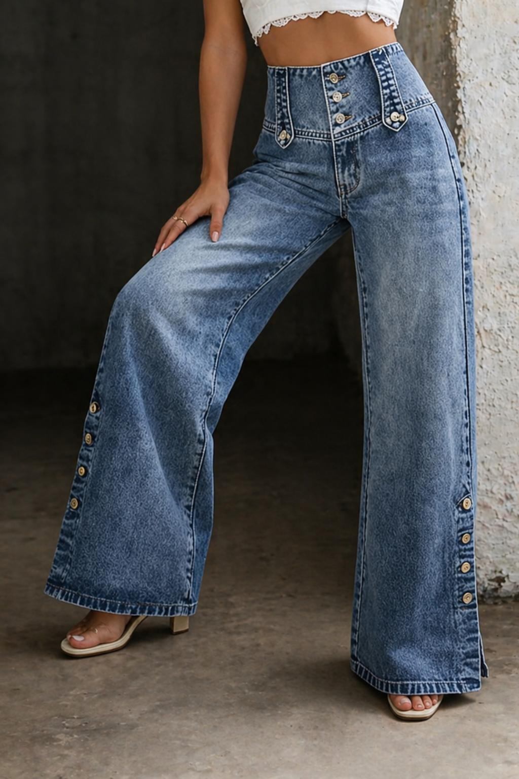 Mia High-Waist Slit Denim Jeans – Bella Taylor - New York