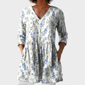 Jeanne – women's boho long blouse with V-neck | Bella Taylor - New York