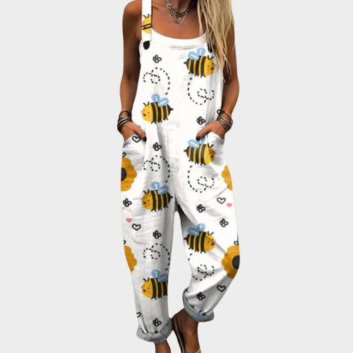 Blanche White Linen Overalls for Women