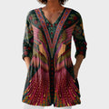 Manon – women's boho long blouse with V-neck | Bella Taylor - New York