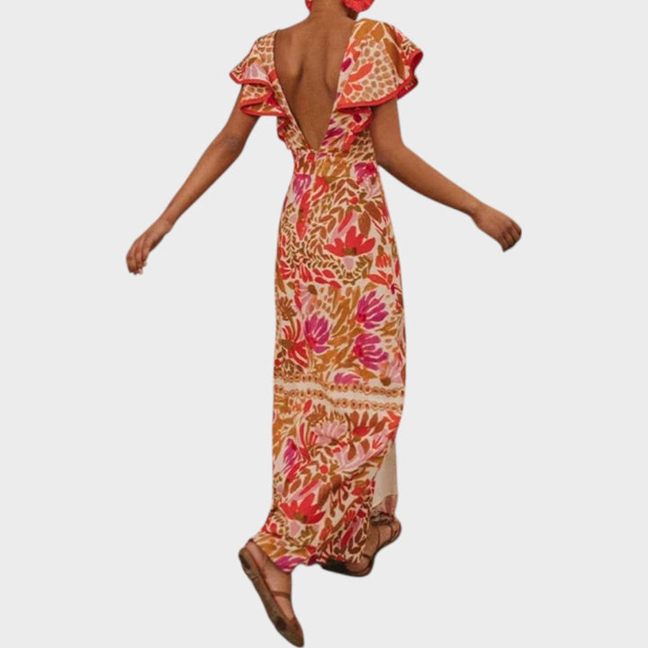 Jessy | Midi Dress with V-Neck and Split