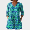 Ines – women's boho long blouse with V-neck | Bella Taylor - New York