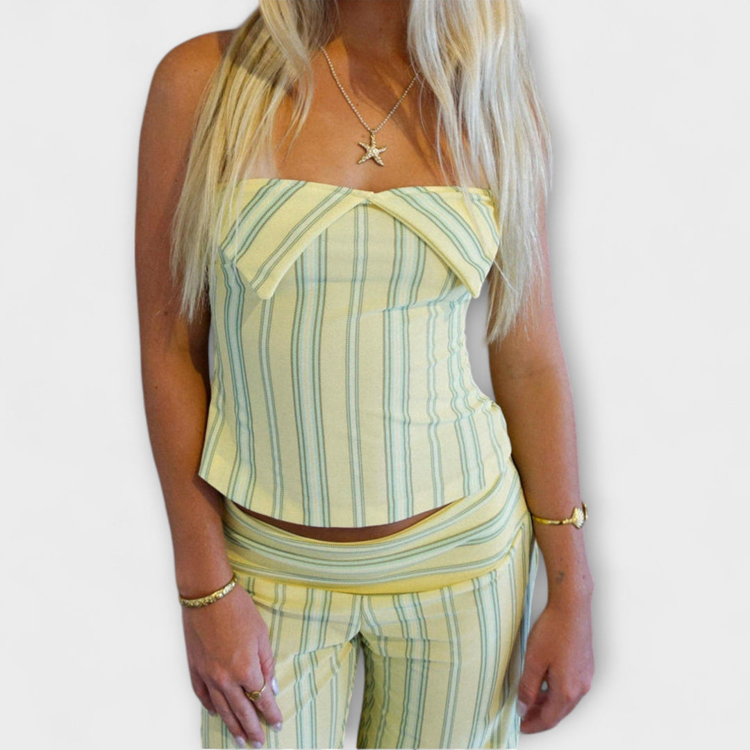 Anastasia | Classic Striped Pants Ensemble