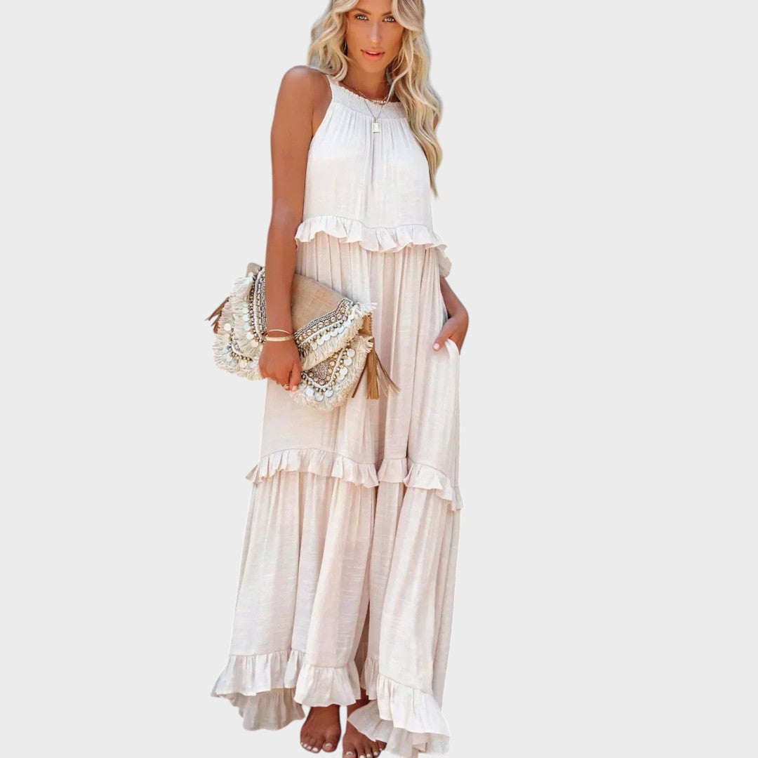 Landry | Sleeveless Dress with Ruffle Trim