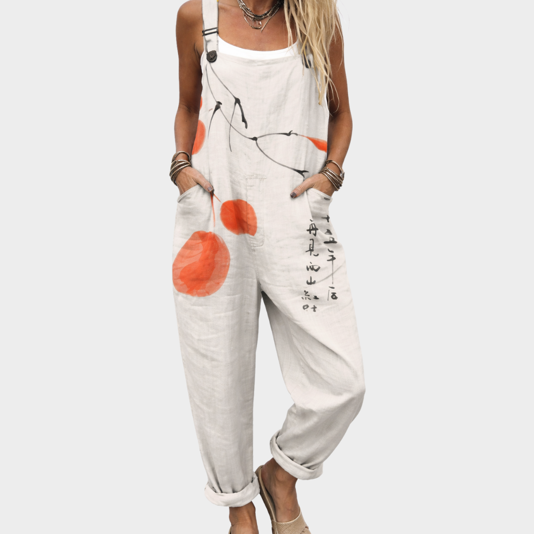 Sorrel Grey Printed Overalls for Women