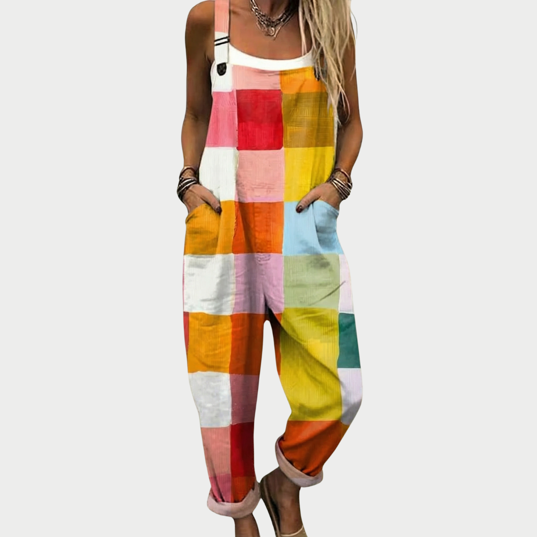 Nova Rainbow Print Overalls for Women