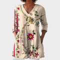 Clara – women's boho long blouse with V-neck | Bella Taylor - New York