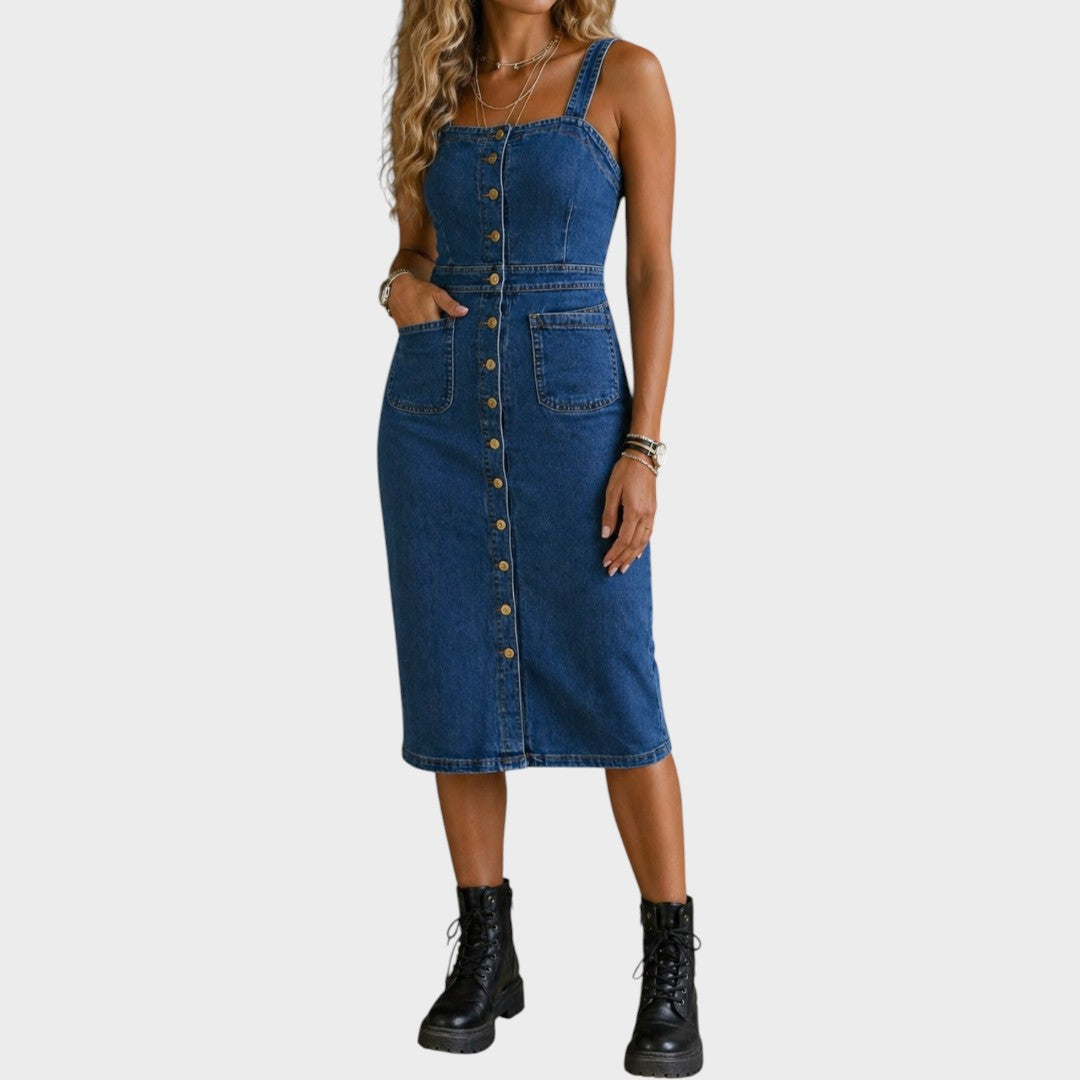 Indira | Button-Up Denim Dress