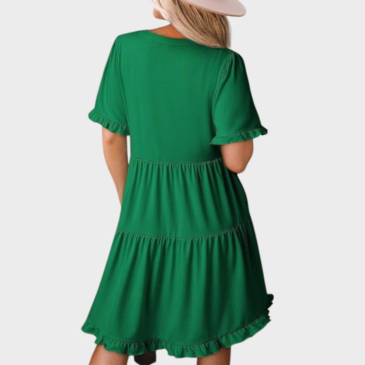 Barbara | Casual Short Dress with V-Neck