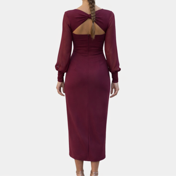 Lucie | Midi Wrap Dress with Sleeves