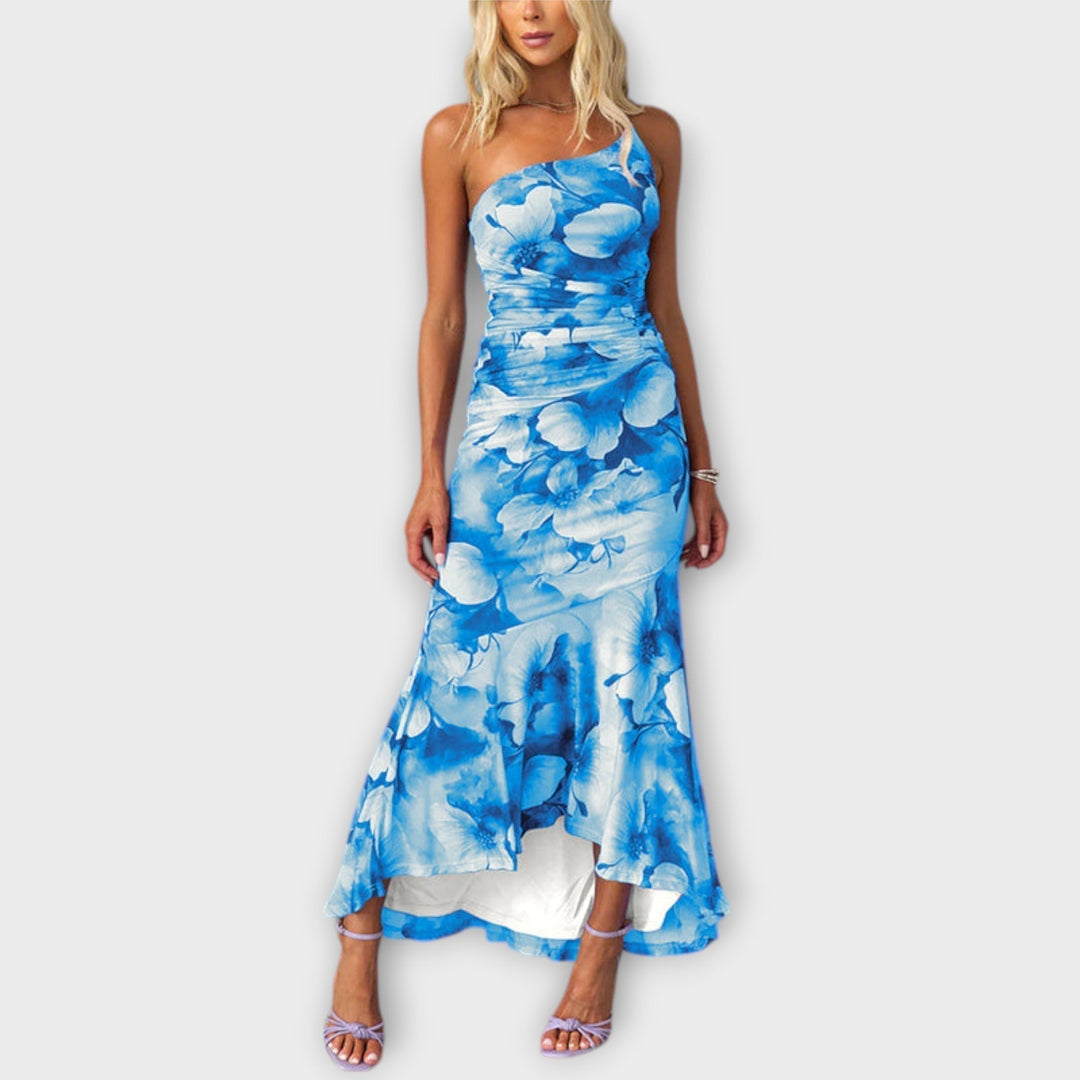 Pia | Maxi Dress with Asymmetrical Ruching