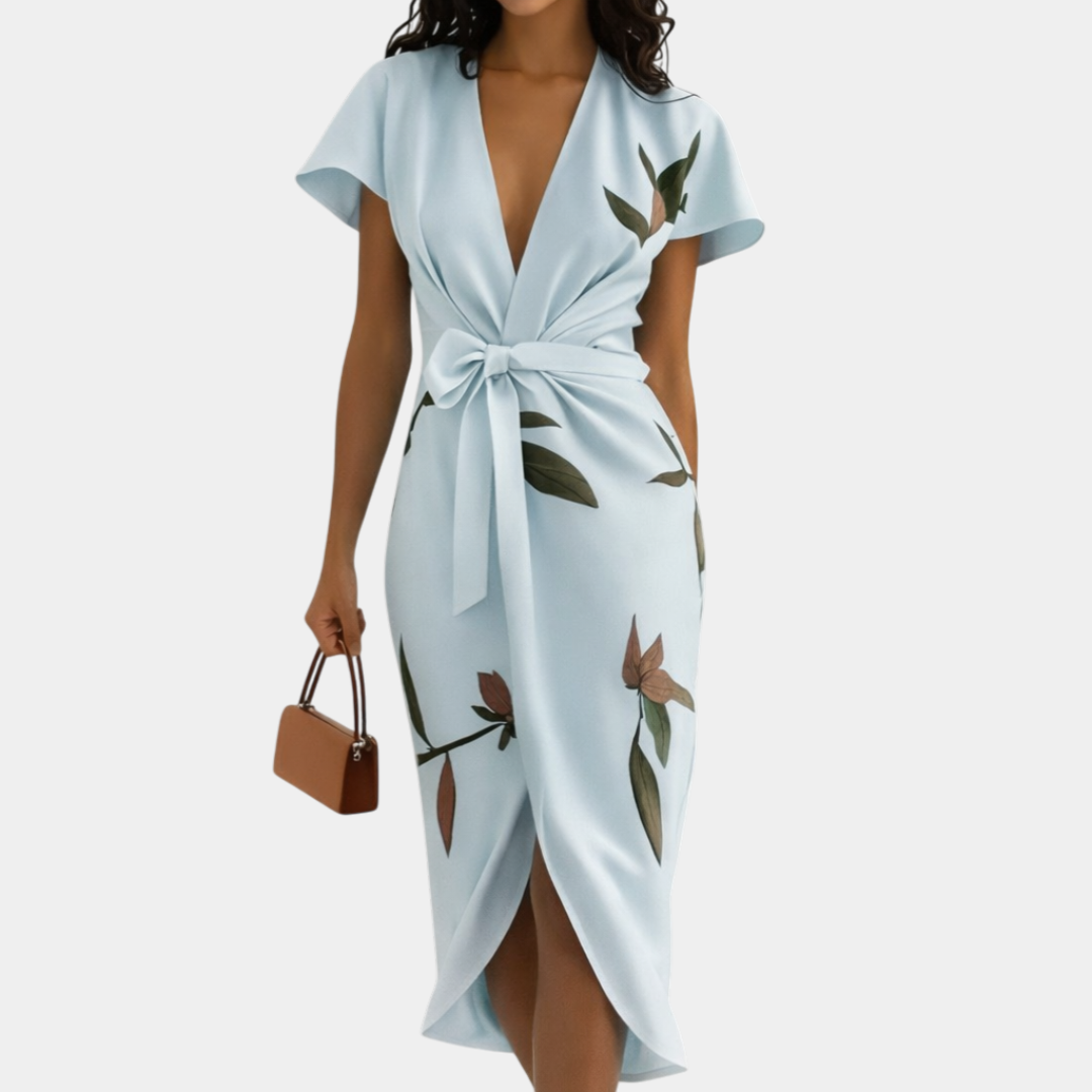 Agathe | Elegant Wrap Dress with Floral Print