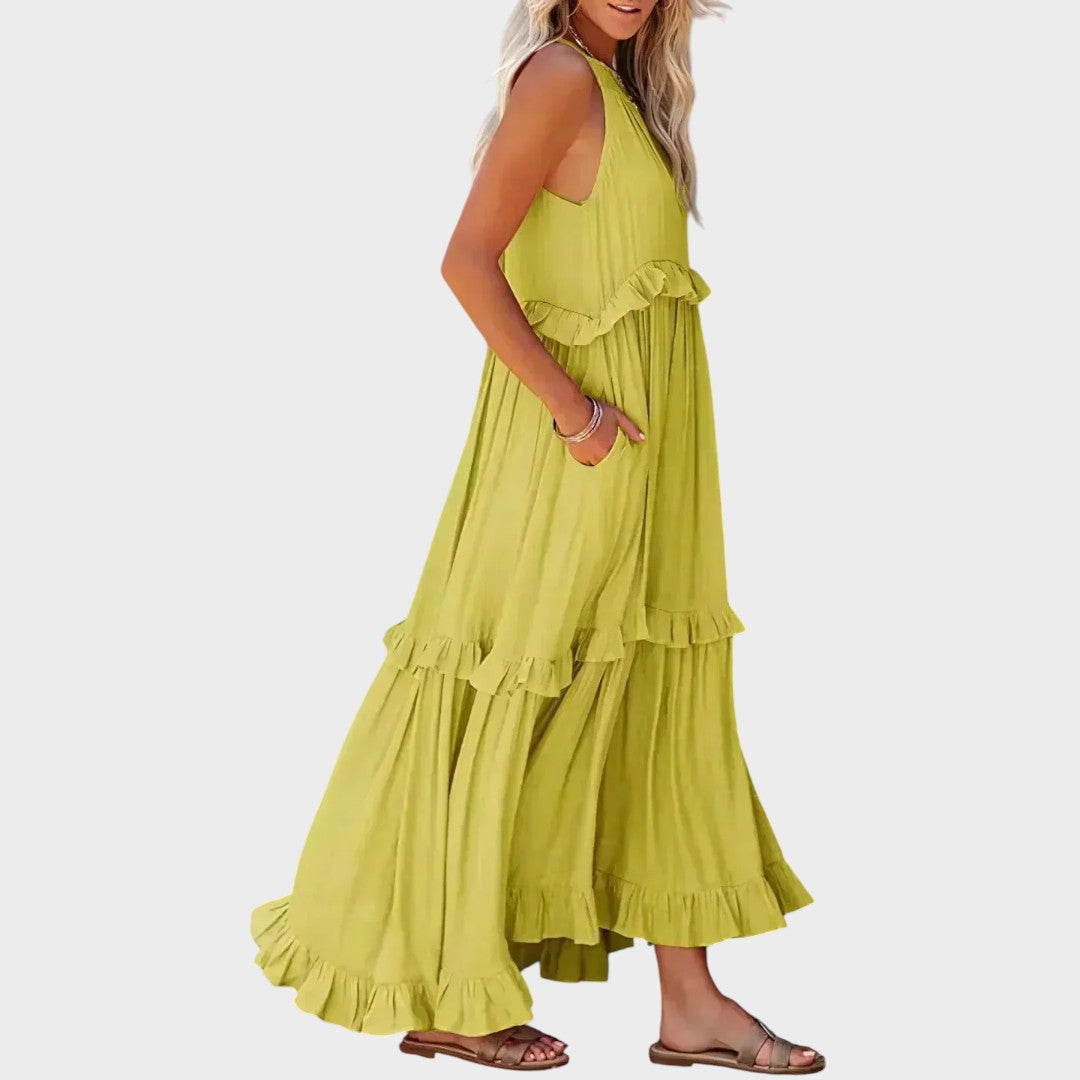 Landry | Sleeveless Dress with Ruffle Trim