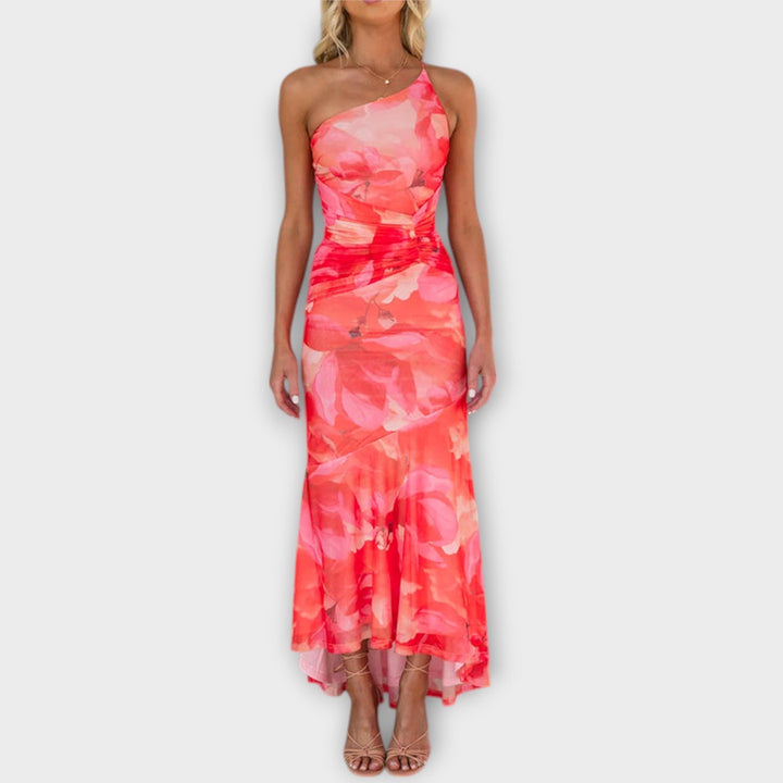 Pia | Maxi Dress with Asymmetrical Ruching