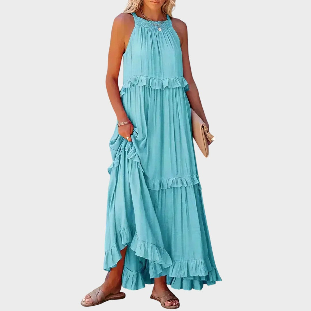 Landry | Sleeveless Dress with Ruffle Trim
