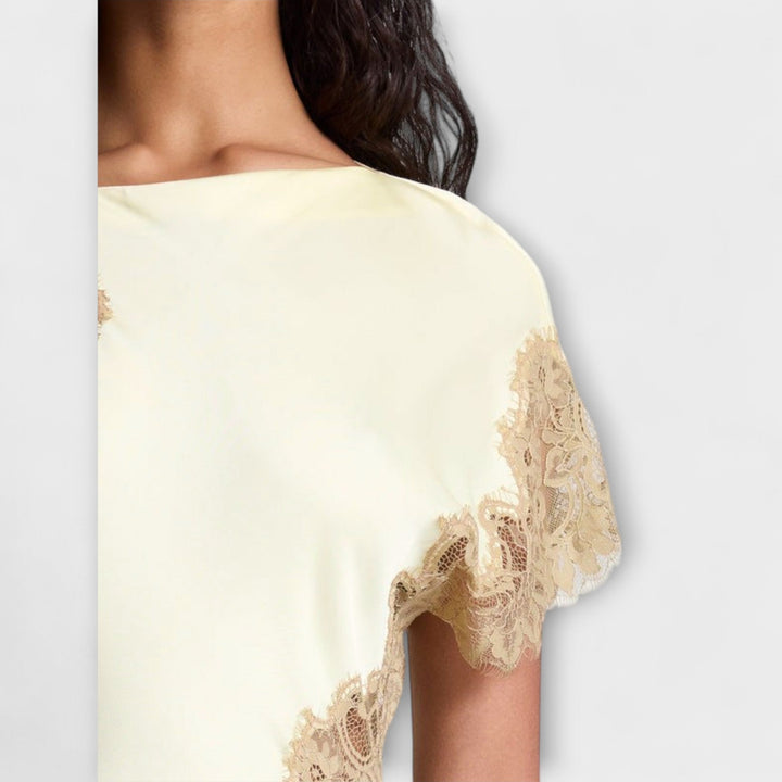 Margaret | Maxi dress with satin and lace details