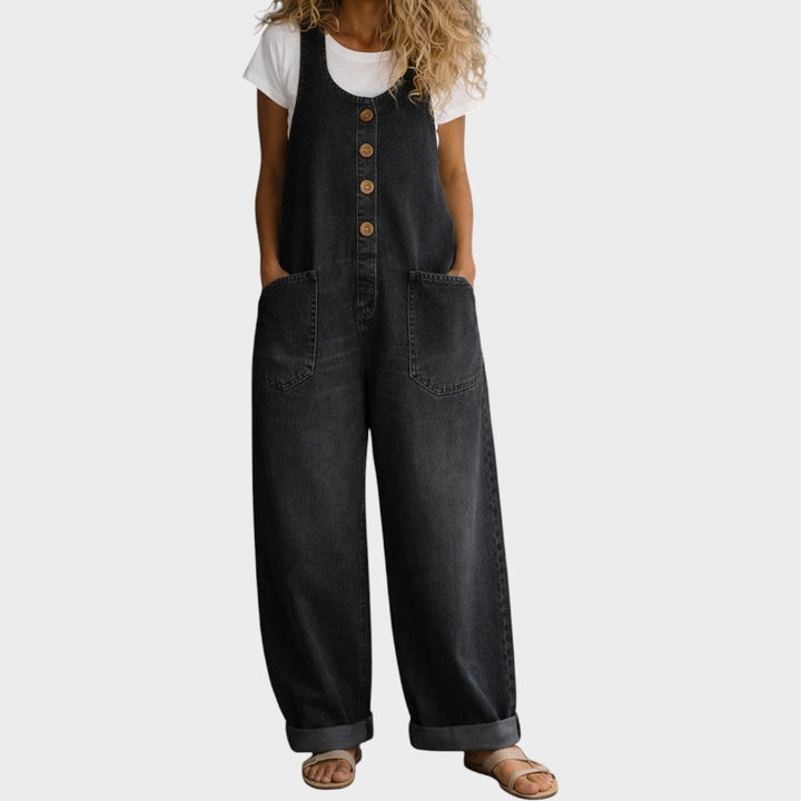 Bethany | Vintage Washed Cotton Denim Overalls
