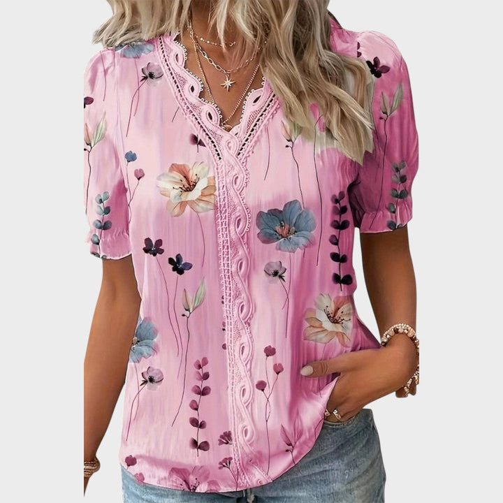 Bruna | Elegant top with heart-shaped V-neck