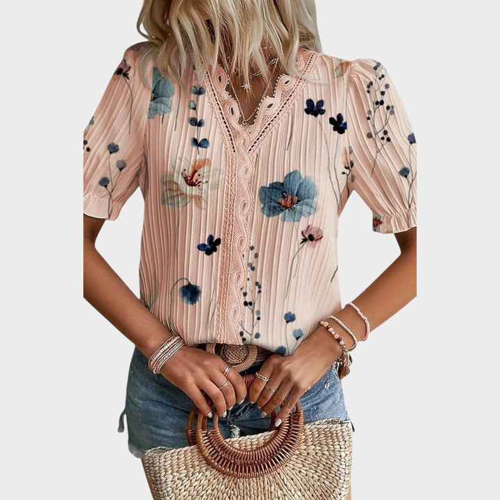 Bruna | Elegant top with heart-shaped V-neck