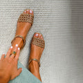 Aurora | Golden Cutout Sandals